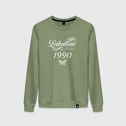 Свитшот хлопковый женский Fabulous since 1990, цвет: авокадо