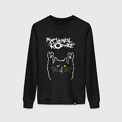Свитшот хлопковый женский My Chemical Romance rock cat, цвет: черный