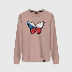 Свитшот хлопковый женский Чехия бабочка, цвет: пыльно-розовый