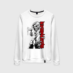 Свитшот хлопковый женский Iron maiden fans, цвет: белый