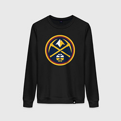 Свитшот хлопковый женский Denver Nuggets logo, цвет: черный