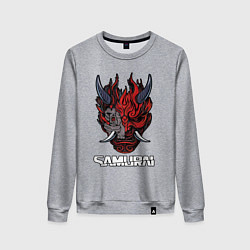 Свитшот хлопковый женский Samurai logo, цвет: меланж