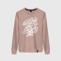 Свитшот хлопковый женский Белый осётр, цвет: пыльно-розовый