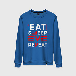 Женский свитшот Надпись eat sleep EVE repeat