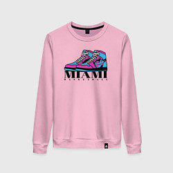 Свитшот хлопковый женский Basketball Miami, цвет: светло-розовый