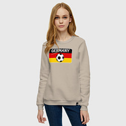 Свитшот хлопковый женский Football Germany, цвет: миндальный — фото 2