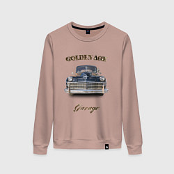 Свитшот хлопковый женский Классический автомобиль Chrysler New Yorker, цвет: пыльно-розовый