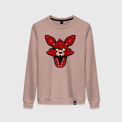 Свитшот хлопковый женский Пиксельный Фокси, цвет: пыльно-розовый