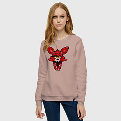 Свитшот хлопковый женский Пиксельный Фокси, цвет: пыльно-розовый — фото 2