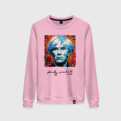 Свитшот хлопковый женский Andy Warhol - celebrity, цвет: светло-розовый