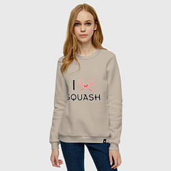 Свитшот хлопковый женский I Love Squash, цвет: миндальный — фото 2