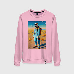 Женский свитшот Космонавт на планете синеглазых капибар