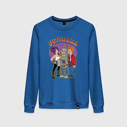 Свитшот хлопковый женский Бендер Лила и Фрай, цвет: синий