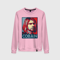 Свитшот хлопковый женский Nirvana - Kurt Cobain, цвет: светло-розовый