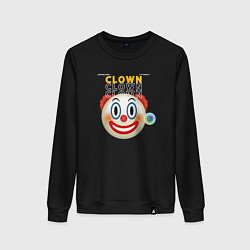 Свитшот хлопковый женский Litterly Clown, цвет: черный