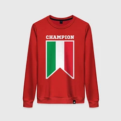 Свитшот хлопковый женский Италия чемпион, цвет: красный
