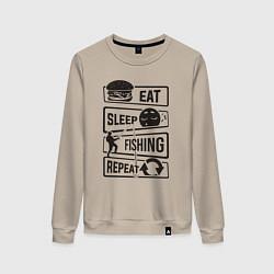 Женский свитшот Eat sleep fishing repeat