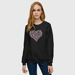 Свитшот хлопковый женский Blackpink worldtour bornpink, цвет: черный — фото 2