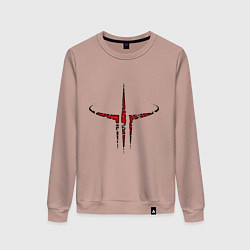 Свитшот хлопковый женский Quake III logo, цвет: пыльно-розовый