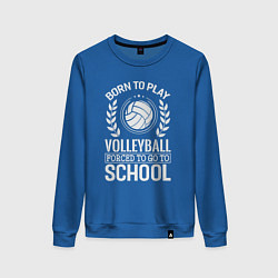 Свитшот хлопковый женский Школа волейбола, цвет: синий