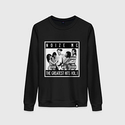 Свитшот хлопковый женский Noize with girls, цвет: черный