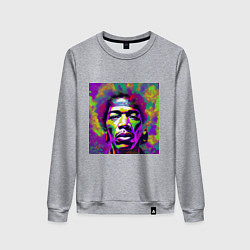 Женский свитшот Jimi Hendrix in color Glitch Art