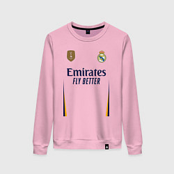 Свитшот хлопковый женский Винисиус Жуниор ФК Реал Мадрид форма 2324 домашняя, цвет: светло-розовый