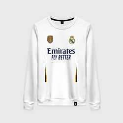 Свитшот хлопковый женский Винисиус Жуниор ФК Реал Мадрид форма 2324 домашняя, цвет: белый