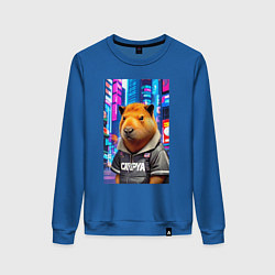 Женский свитшот Cool capybara - urban style - neural network