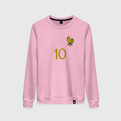 Свитшот хлопковый женский Килиан Мбаппе ЧМ 2022 сборная Франции, цвет: светло-розовый