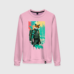 Женский свитшот Лис-геолог - нейросеть