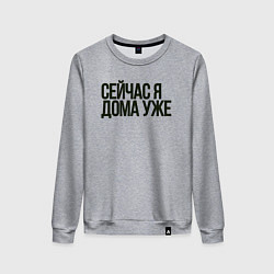 Свитшот хлопковый женский Сейчас я дома уже, цвет: меланж