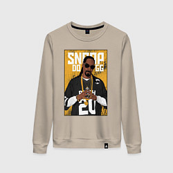 Свитшот хлопковый женский Snoop dogg с цепями, цвет: миндальный