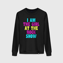 Свитшот хлопковый женский I Am The Girl At The Rock Show, цвет: черный