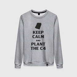 Свитшот хлопковый женский Plant c4 - Counter Strike meme, цвет: меланж