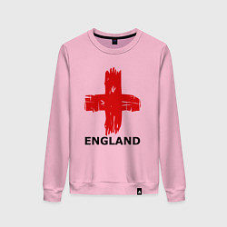 Свитшот хлопковый женский England flag, цвет: светло-розовый