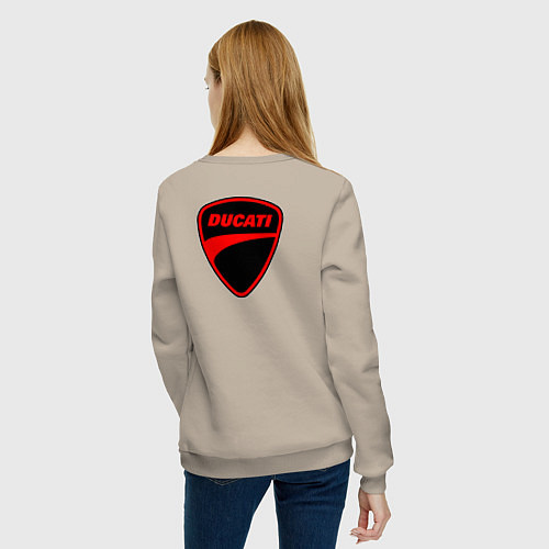 Женский свитшот Ducati - красный градиент / Миндальный – фото 4