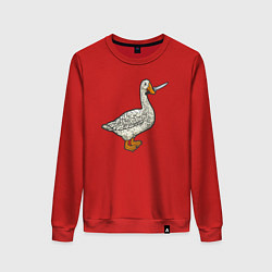 Свитшот хлопковый женский Утка повар, цвет: красный