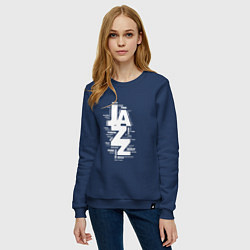 Свитшот хлопковый женский Jazz Styles BW1, цвет: тёмно-синий — фото 2