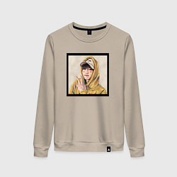 Свитшот хлопковый женский Хан Джи Сон - Stray Kids, цвет: миндальный