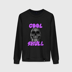 Свитшот хлопковый женский Cool Skull, цвет: черный