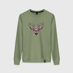 Свитшот хлопковый женский Brown deer, цвет: авокадо