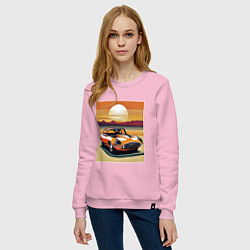 Свитшот хлопковый женский Авто Ягуар, цвет: светло-розовый — фото 2