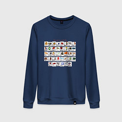 Свитшот хлопковый женский Армения моя Букварь, цвет: тёмно-синий