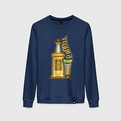 Свитшот хлопковый женский Текила с лаймом, цвет: тёмно-синий