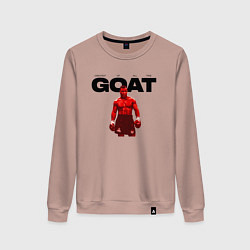 Свитшот хлопковый женский GOAT - Mike Tyson, цвет: пыльно-розовый