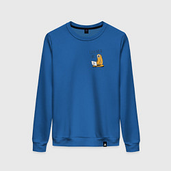 Свитшот хлопковый женский Ленивиц за ноутом, цвет: синий