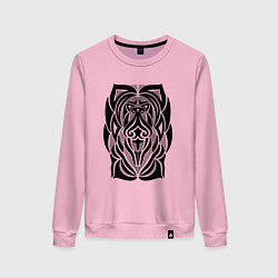Свитшот хлопковый женский Tribal Abstract Mask, цвет: светло-розовый