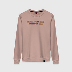 Свитшот хлопковый женский Counter strike 2 orange logo, цвет: пыльно-розовый