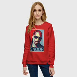 Свитшот хлопковый женский Snoop, цвет: красный — фото 2